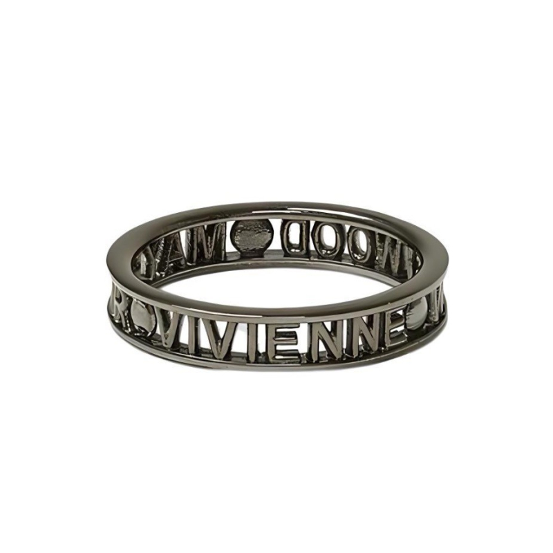 Prsten od bakra s izrezanim slovima, elektroplatirano, unisex, INS stil