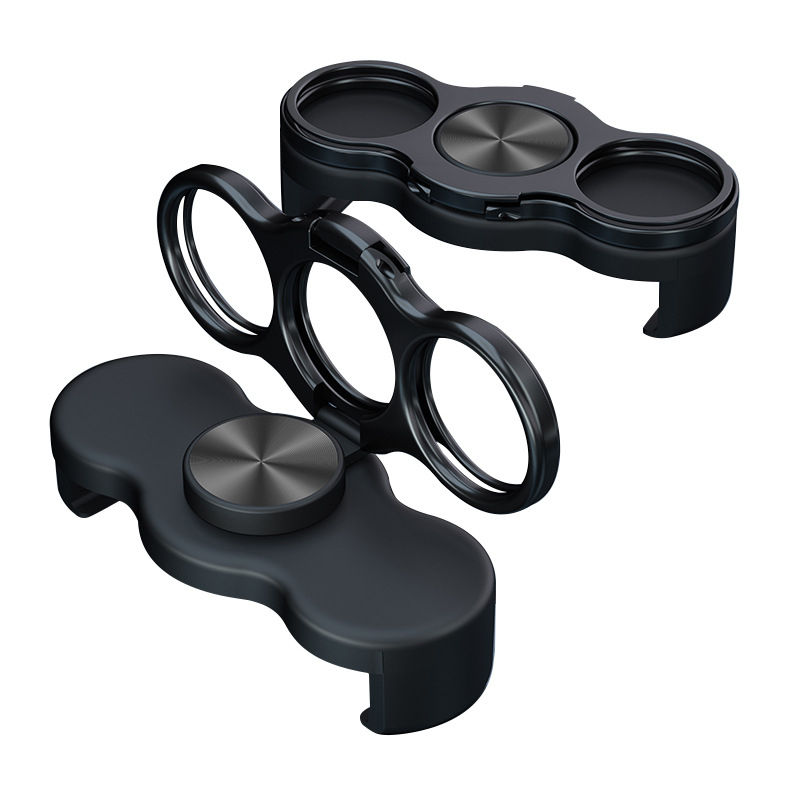 Suport pentru telefon cu inel, rotire de 360°, clemă posterioară, cadru metalic pliabil, antișoc