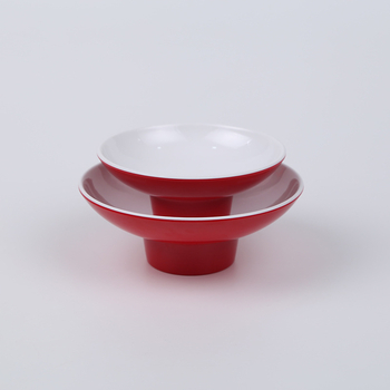 Farfurie circulară din melamină, suprafață glazurată colorată, nu este potrivită pentru cuptor cu microunde, logo imprimat