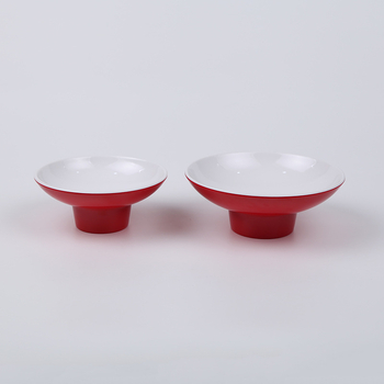 Farfurie circulară din melamină, suprafață glazurată colorată, nu este potrivită pentru cuptor cu microunde, logo imprimat