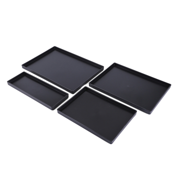 Pladanj od plastike – pravokutni, moderan jednostavan dizajn, elektroplatirana površina, pogodan za hotele i posluživanje hrane, moguć tisk logotipa (Elektroplatirana površina, Tisak logotipa, Prilagodba, Hoteli i posluživanje hrane)