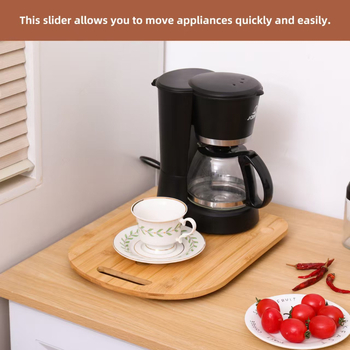 Farrell tavă din lemn de bambus — pătrată, stil modern minimalist, bază pentru mașina de cafea
