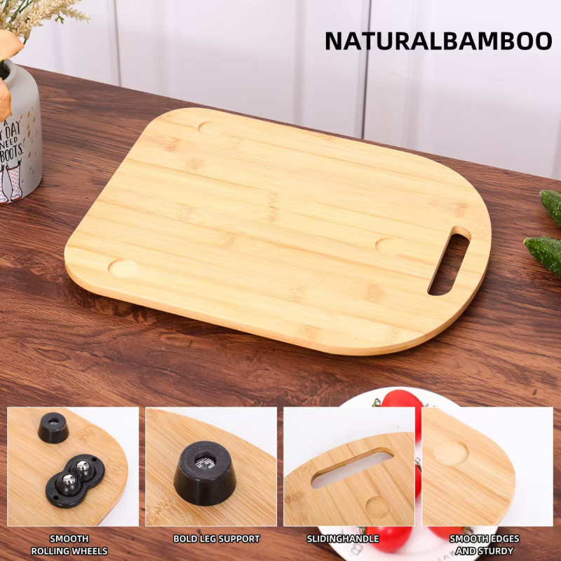 Farrell tavă din lemn de bambus — pătrată, stil modern minimalist, bază pentru mașina de cafea