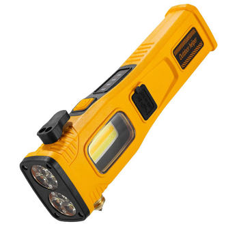 Lanternă de mașină cu ciocan de urgență și lampă de inspecție magnetică - model P5214, 1100 lm, 3,7 V, IP55, baterie 18650, reîncărcabilă