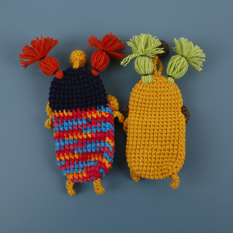 Kézzel szőtt kulcstartó táska pamut anyaggal, anime mintával, 1 hajtású pénztárca, lélegző