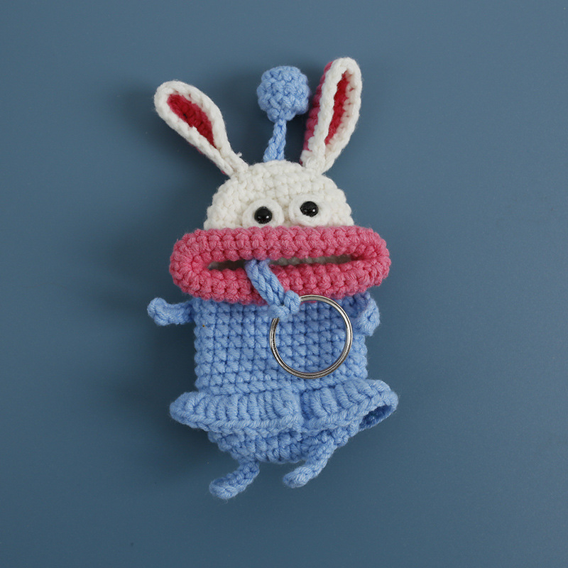 Kézzel szőtt kulcstartó táska pamut anyaggal, anime mintával, 1 hajtású pénztárca, lélegző