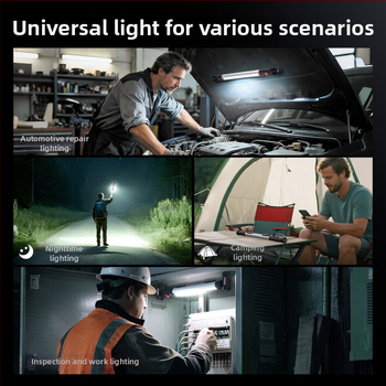 Automobilio remonto LED lemputė su magnetine ilga juosta, aliuminio lydinys, 1200 lm, 3,7 V, LED