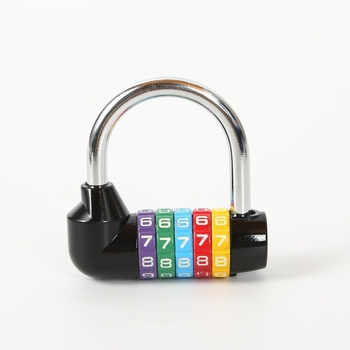 Μεταλλικό U-σχήματος κλείδωμα με κωδικό για τσάντες, γυμναστήριο και ντουλάπες — Μοντέλο 5206-all metal; Πάχος ράβδου κλειδώματος 7 mm; Απόσταση μπάρων 40 mm