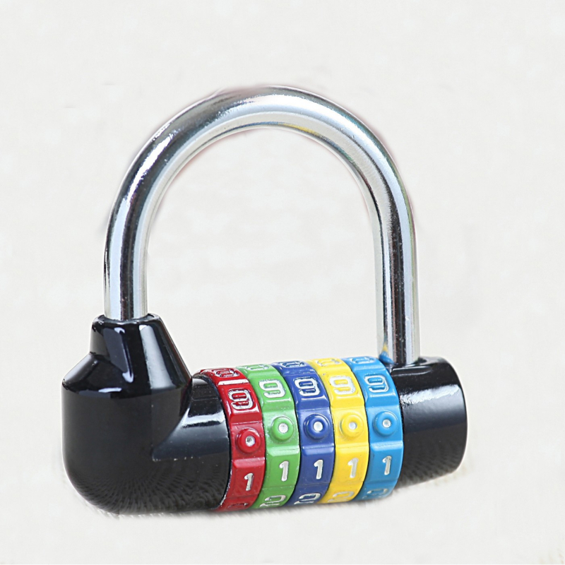 Μεταλλικό U-σχήματος κλείδωμα με κωδικό για τσάντες, γυμναστήριο και ντουλάπες — Μοντέλο 5206-all metal; Πάχος ράβδου κλειδώματος 7 mm; Απόσταση μπάρων 40 mm