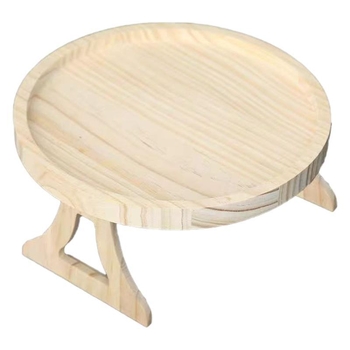 Kružni sklopivi drveni pladanj za naslon na kauču, bočni stol za doručak