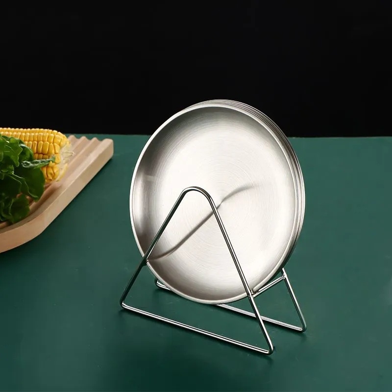 Диск за изплюване на кости от 201 неръждаема стомана - кръгла форма, повърхност с жично шлифоване, печат на лого, възможност за персонализация