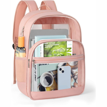 Unisex PVC διαφανής σάκκος πλάτης, 20–35L χωρητικότητα, αδιάβροχο, συμβατό με φορητό 14 ιντσών, σχολικό σακίδιο