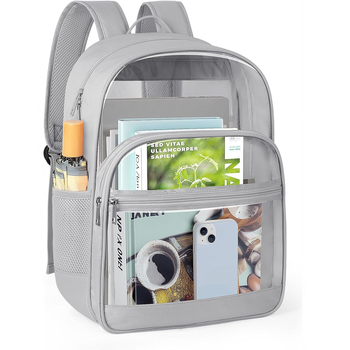 Unisex PVC διαφανής σάκκος πλάτης, 20–35L χωρητικότητα, αδιάβροχο, συμβατό με φορητό 14 ιντσών, σχολικό σακίδιο
