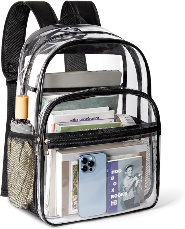 Unisex PVC διαφανής σάκκος πλάτης, 20–35L χωρητικότητα, αδιάβροχο, συμβατό με φορητό 14 ιντσών, σχολικό σακίδιο