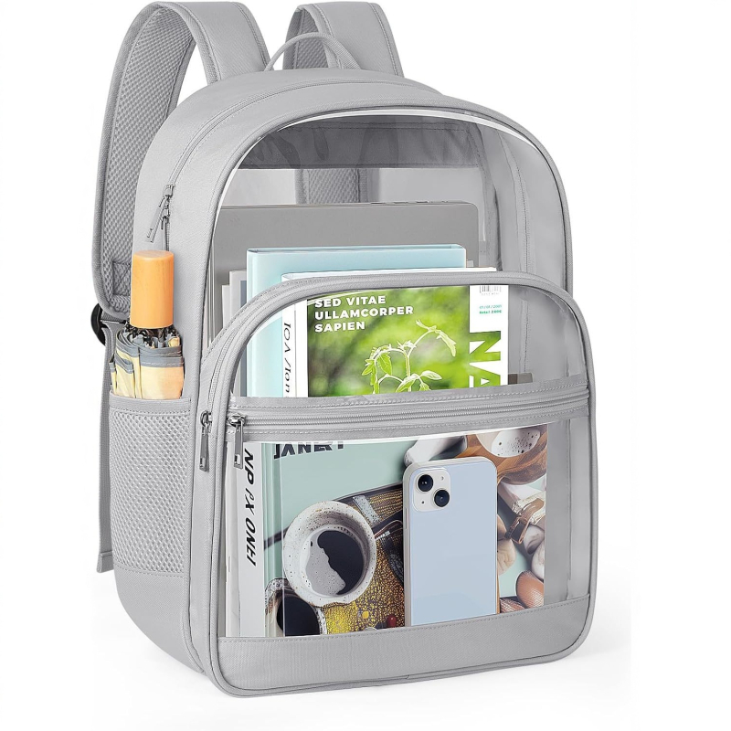 Unisex PVC διαφανής σάκκος πλάτης, 20–35L χωρητικότητα, αδιάβροχο, συμβατό με φορητό 14 ιντσών, σχολικό σακίδιο