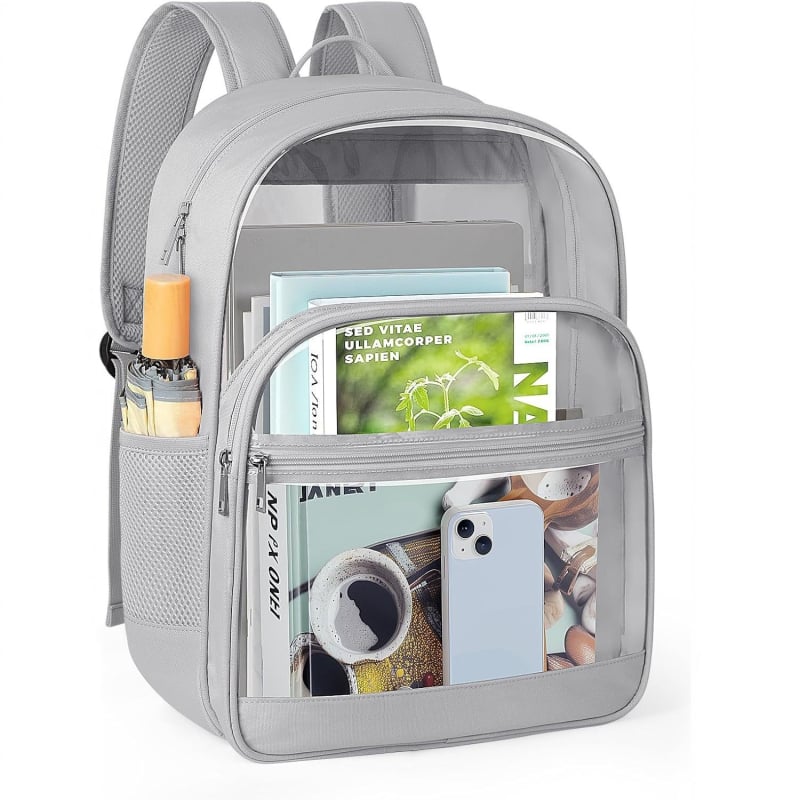 Unisex PVC διαφανής σάκκος πλάτης, 20–35L χωρητικότητα, αδιάβροχο, συμβατό με φορητό 14 ιντσών, σχολικό σακίδιο