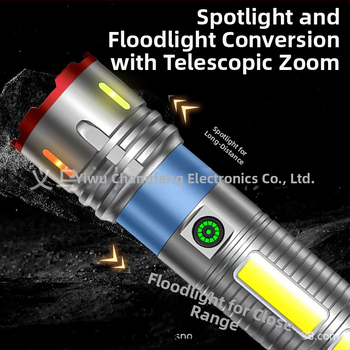 Aluminijska LED svjetiljka s ručnim pogonom, 4500–7200 mAh, 240–350 lm, domet 200–500 m