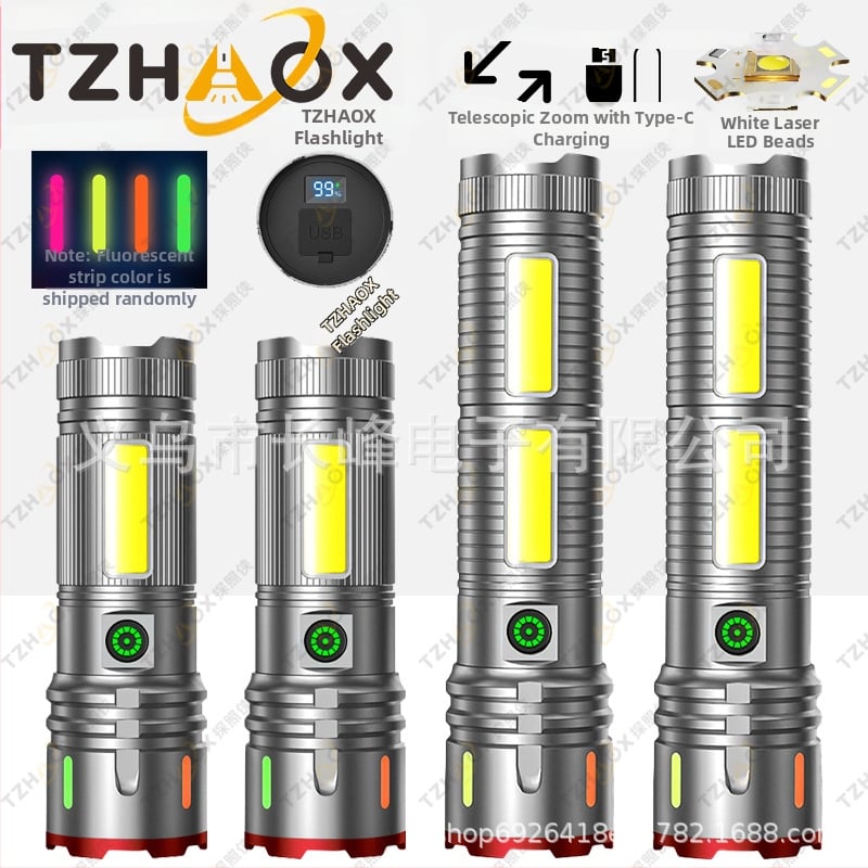 Aluminijska LED svjetiljka s ručnim pogonom, 4500–7200 mAh, 240–350 lm, domet 200–500 m
