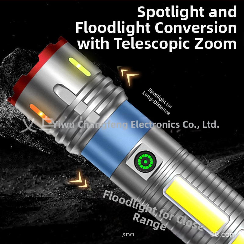 Aluminijska LED svjetiljka s ručnim pogonom, 4500–7200 mAh, 240–350 lm, domet 200–500 m