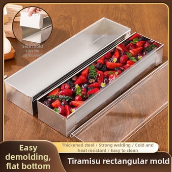Huahuan pravouhlá forma na tortu z nehrdzavejúcej ocele pre tiramisu mousse cheesecake