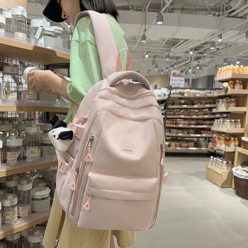 Σχολική τσάντα πλάτης unisex, αστικός μινιμαλισμός, με καμπύλους ιμάντες ώμου (νάιλον; αναπνεύσιμη; 2025 καλοκαίρι)