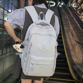 Σχολική τσάντα πλάτης unisex, αστικός μινιμαλισμός, με καμπύλους ιμάντες ώμου (νάιλον; αναπνεύσιμη; 2025 καλοκαίρι)