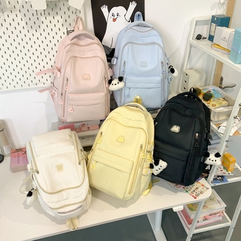 Σχολική τσάντα πλάτης unisex, αστικός μινιμαλισμός, με καμπύλους ιμάντες ώμου (νάιλον; αναπνεύσιμη; 2025 καλοκαίρι)