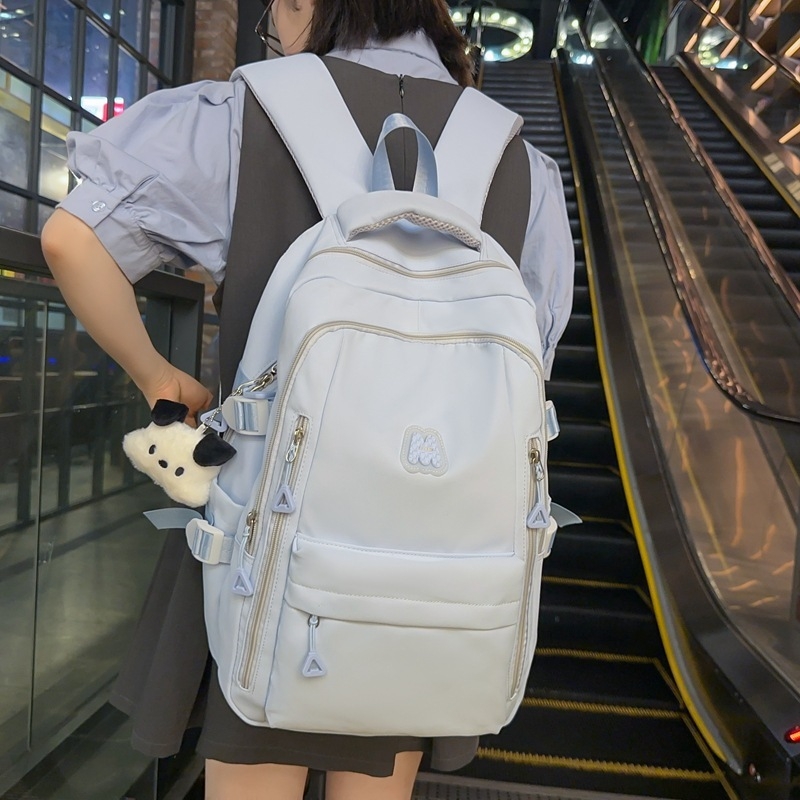 Σχολική τσάντα πλάτης unisex, αστικός μινιμαλισμός, με καμπύλους ιμάντες ώμου (νάιλον; αναπνεύσιμη; 2025 καλοκαίρι)