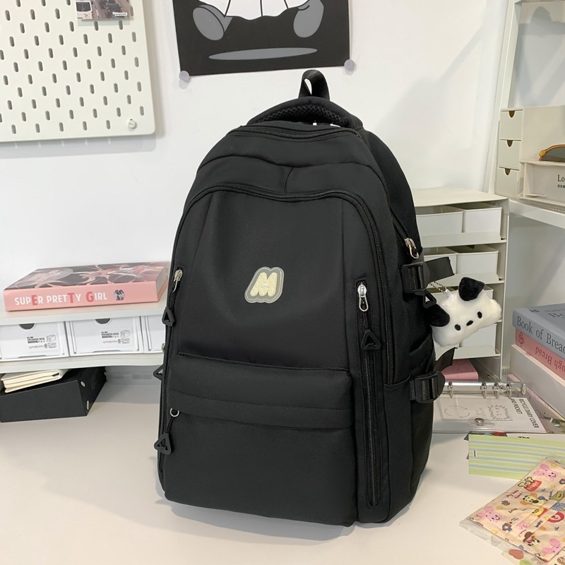 Σχολική τσάντα πλάτης unisex, αστικός μινιμαλισμός, με καμπύλους ιμάντες ώμου (νάιλον; αναπνεύσιμη; 2025 καλοκαίρι)