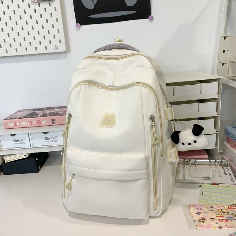 Σχολική τσάντα πλάτης unisex, αστικός μινιμαλισμός, με καμπύλους ιμάντες ώμου (νάιλον; αναπνεύσιμη; 2025 καλοκαίρι)