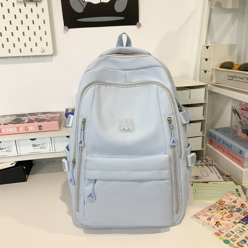 Σχολική τσάντα πλάτης unisex, αστικός μινιμαλισμός, με καμπύλους ιμάντες ώμου (νάιλον; αναπνεύσιμη; 2025 καλοκαίρι)