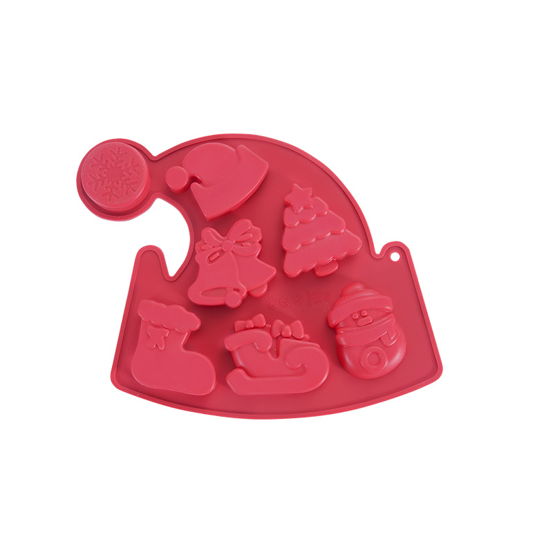 Szilikon sütőforma készlet, 6 darab, vintage stílus, karácsonyfa és Mikulás motívumokkal, Ainuorui