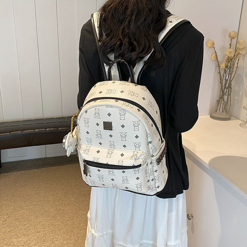 Női kis mintás hátizsák – niches magas minőség, tavasz 2025 (PU anyag; cipzár; laminált belső zseb; poliészter bélés; lélegző)