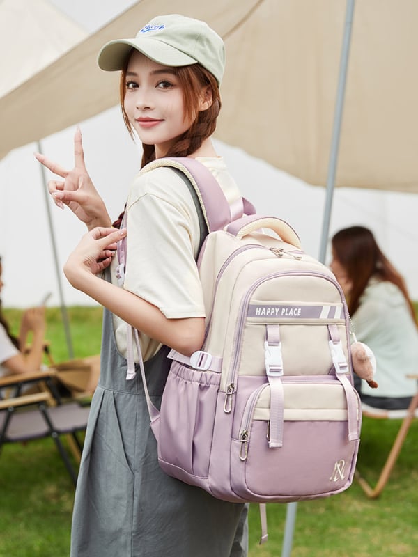 Σακίδιο μαθητή με μεγάλη χωρητικότητα, πολλαπλά διαμερίσματα, αδιάβροχο νάιλον, unisex σχεδιασμός, συμβατή με φορητό 16 ιντσών