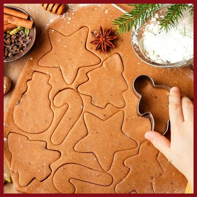 Set forme de biscuiți din oțel inoxidabil Mingsheng, forme neregulate, 12 bucăți, pentru coacere fursecuri