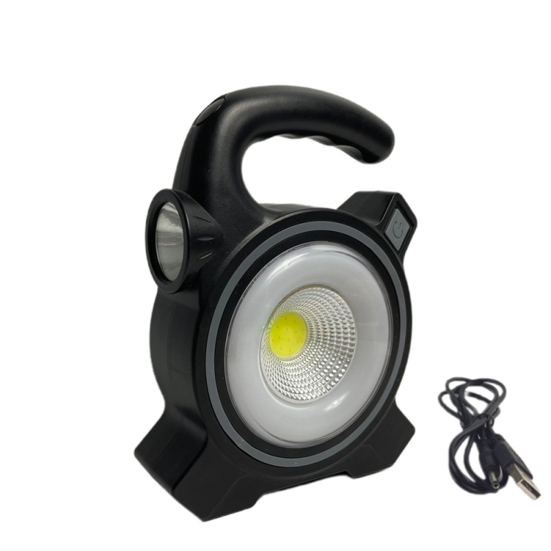 Solarna COB LED kamping lampa s USB punjenjem, prijenosna, viseća, s gumbom
