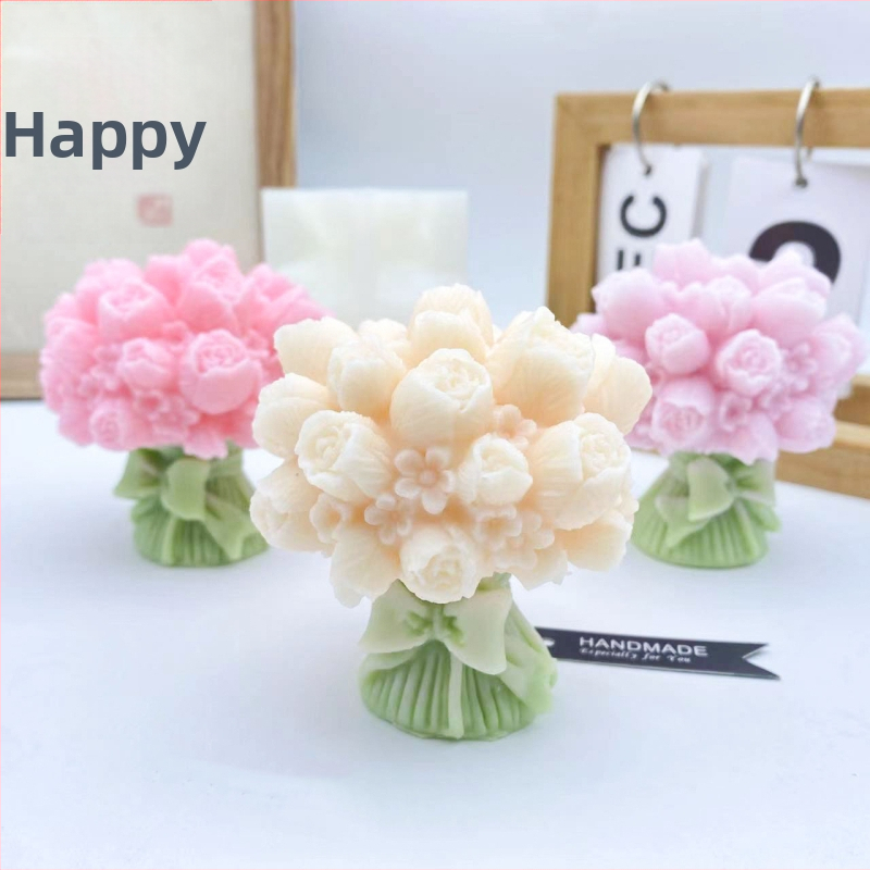 Silikónová forma tulipánového buketu na DIY sviečky a živicu