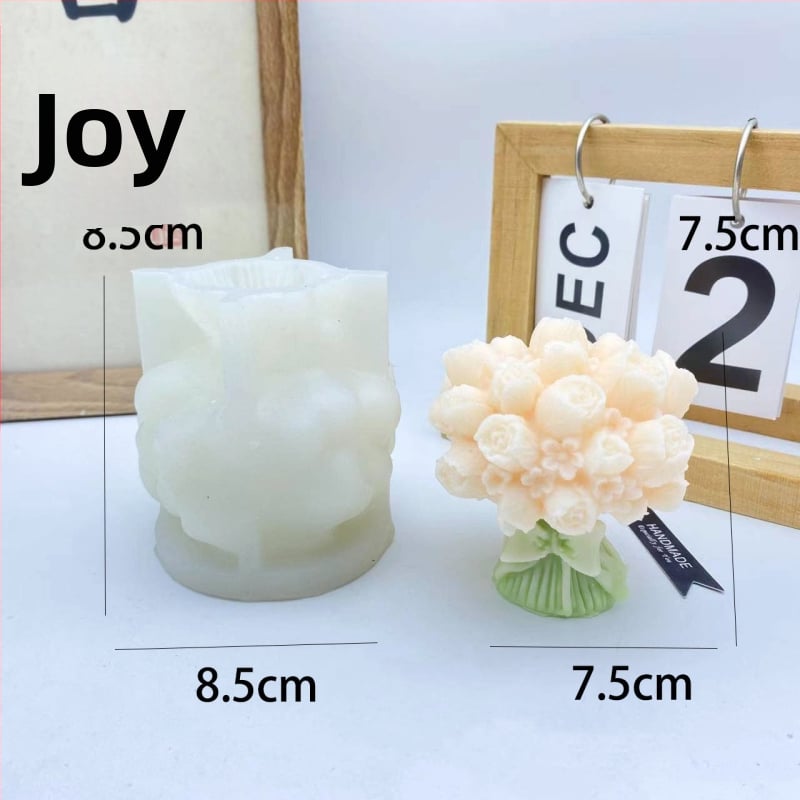 Silikónová forma tulipánového buketu na DIY sviečky a živicu