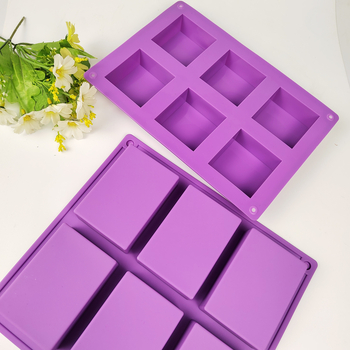 Formă din silicon pentru prăjituri cu șase găuri, dreptunghiulară și pătrată, 168 g