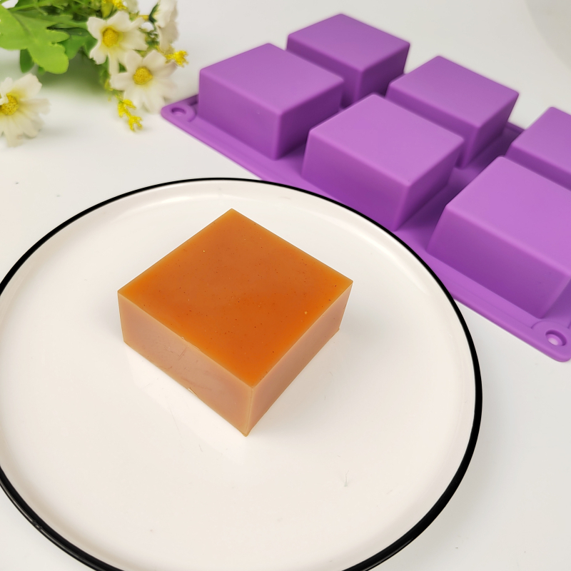 Formă din silicon pentru prăjituri cu șase găuri, dreptunghiulară și pătrată, 168 g