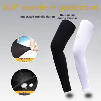 Vasaras Ice Silk UV aizsargājošās kāju aizsargs velocikliem un skriešanai, elpojošs neilona-spandex maisījums, universāls, vidējā garuma