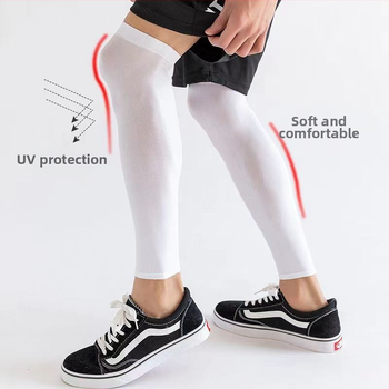 Vasaras Ice Silk UV aizsargājošās kāju aizsargs velocikliem un skriešanai, elpojošs neilona-spandex maisījums, universāls, vidējā garuma