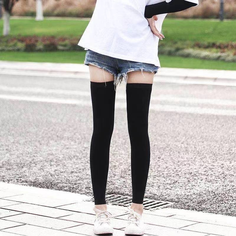 Mășete pentru picioare Ice Silk UV-protecție pentru ciclism și alergare, respirabile, amestec nylon-spandex, unisex, lungime medie