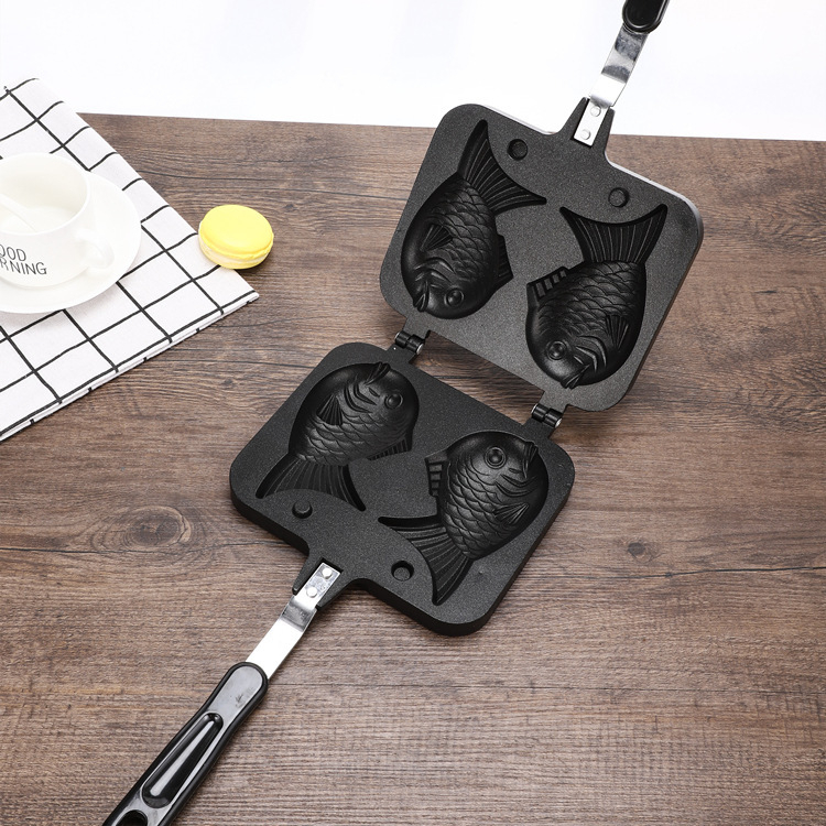 Aliyang kalup za pečenje Taiyaki, nepravilan oblik, odliv aluminija, pogodna za vafle i riblje deserte