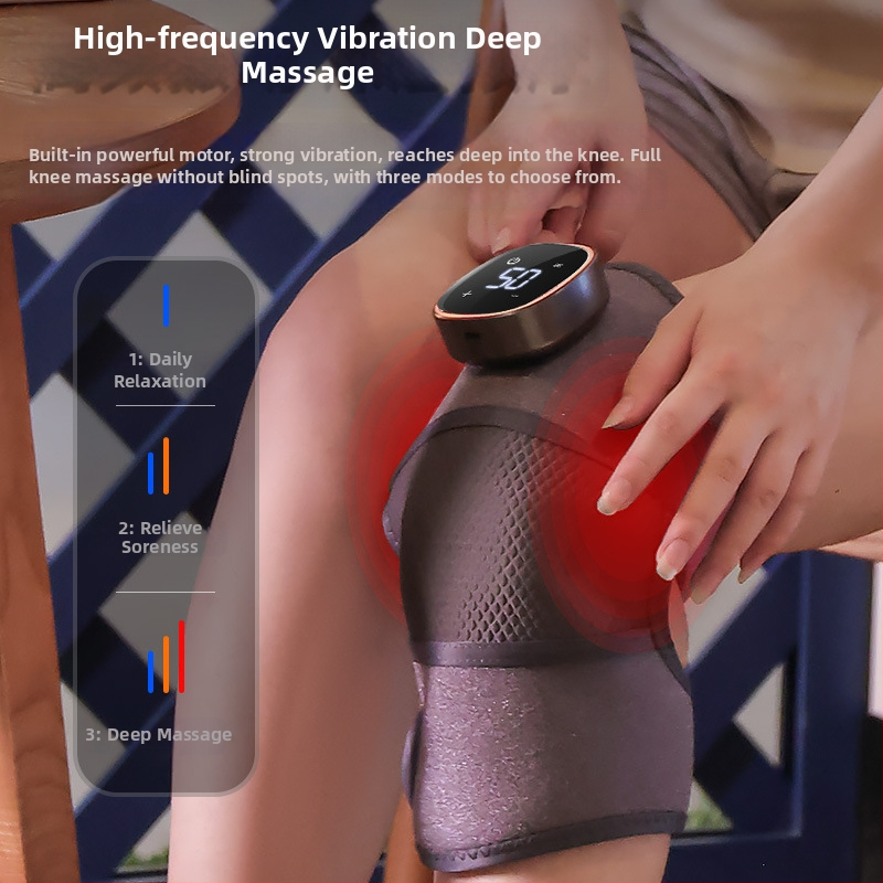 Šildantis masažinis kelio ir peties pagalvė su vibracija ir moksibustija, išmanus temperatūros reguliavimas, 5V, 5W, 45–60°C