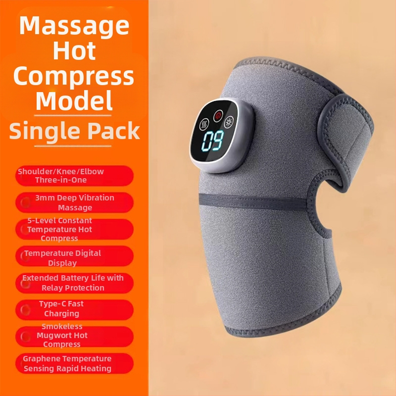 Šildantis masažinis kelio ir peties pagalvė su vibracija ir moksibustija, išmanus temperatūros reguliavimas, 5V, 5W, 45–60°C