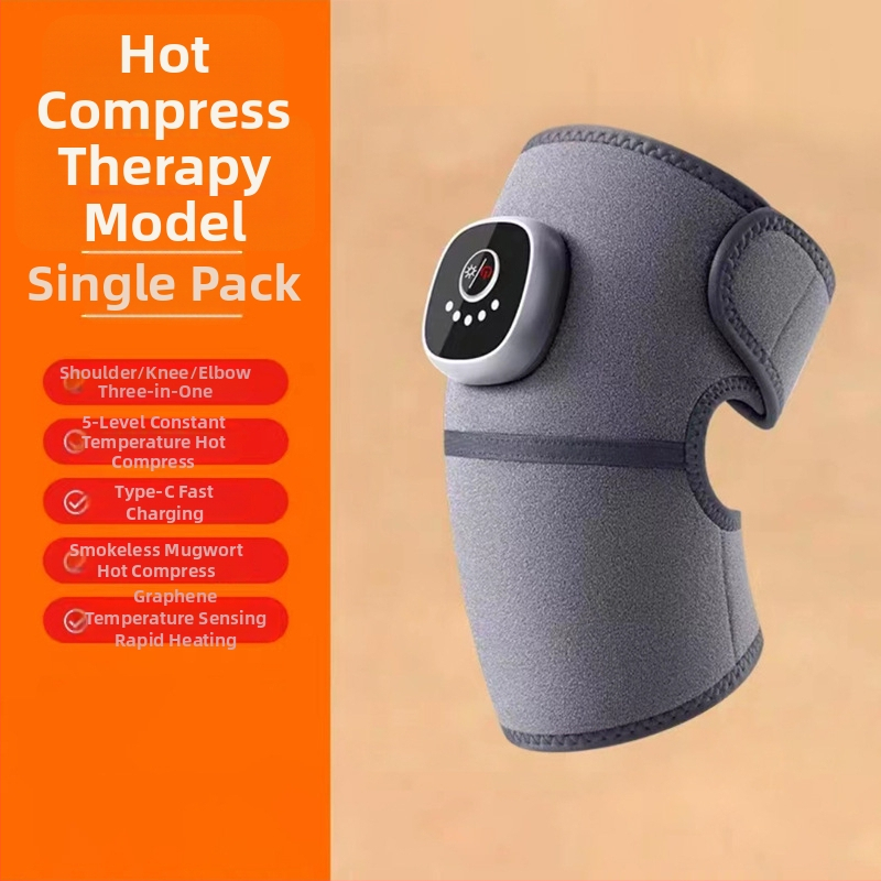 Šildantis masažinis kelio ir peties pagalvė su vibracija ir moksibustija, išmanus temperatūros reguliavimas, 5V, 5W, 45–60°C