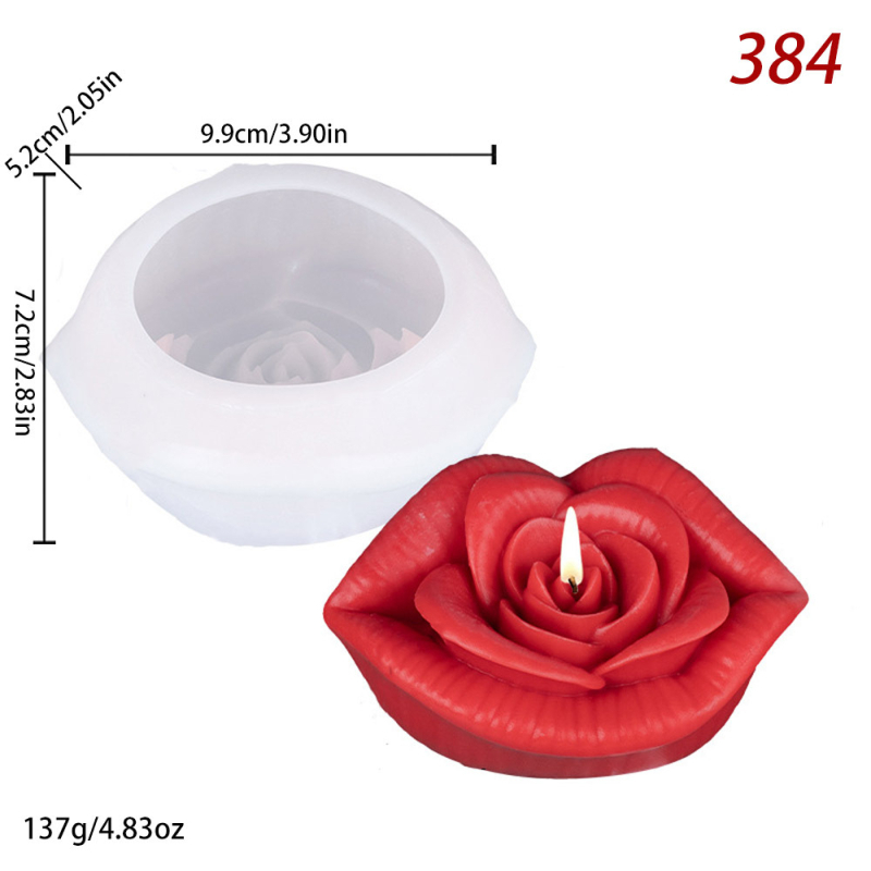 Silicone kalup s dizajnom usana i ruže, nepravilnog oblika; za torte, mousse, žele i gips ukrase