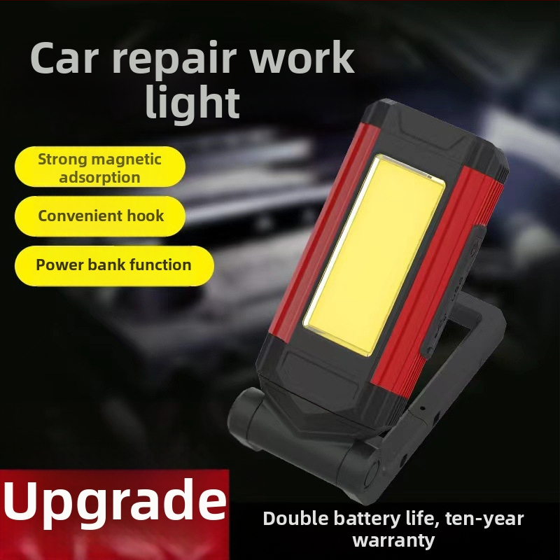 LED COB magnetska radna svjetiljka za popravke automobila, USB punjenje, 10W, ugrađena baterija, višenamjenska