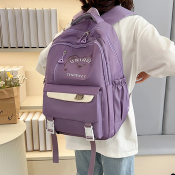 Unisex νάιλον σακίδιο πλάτης για σχολείο, νεανικό campus στυλ, χωρητικότητα κάτω από 20 λίτρα, συμβατό με φορητό 9 ιντσών, ιμάντες με αερόστυλη επένδυση